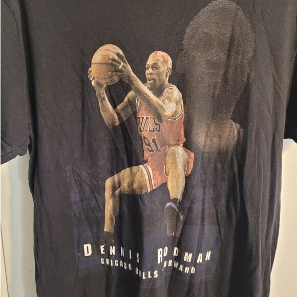 Mitchell & Ness Dennis Rodman #91 T-Shirt M Chicago Bulls NBA Hardwood Classic - Picture 3 of 8